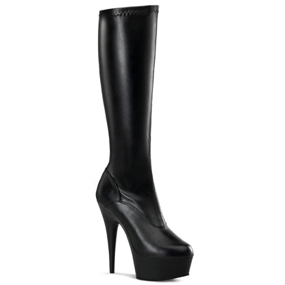 Pleaser Bottes pour femmes DELIGHT-2000 Blk str STR FAUX CUIR / BLK MATTE