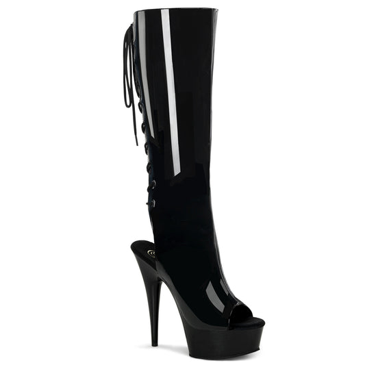 Pleaser Bottes pour femmes DELIGHT-2018 blk pat / blk
