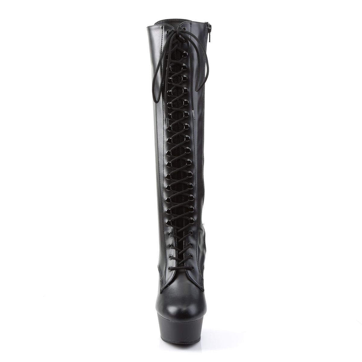 Pleaser Bottes pour femmes DELIGHT-2023 BLK STOR FAUX CUIR / BLK MATTE