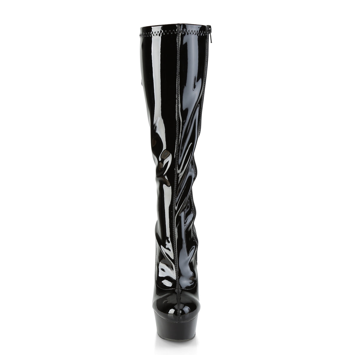 Pleaser Bottes pour femmes DELIGHT-2029 blk str. Pat / blk