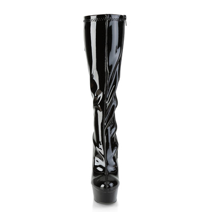 Pleaser Bottes pour femmes DELIGHT-2029 blk str. Pat / blk