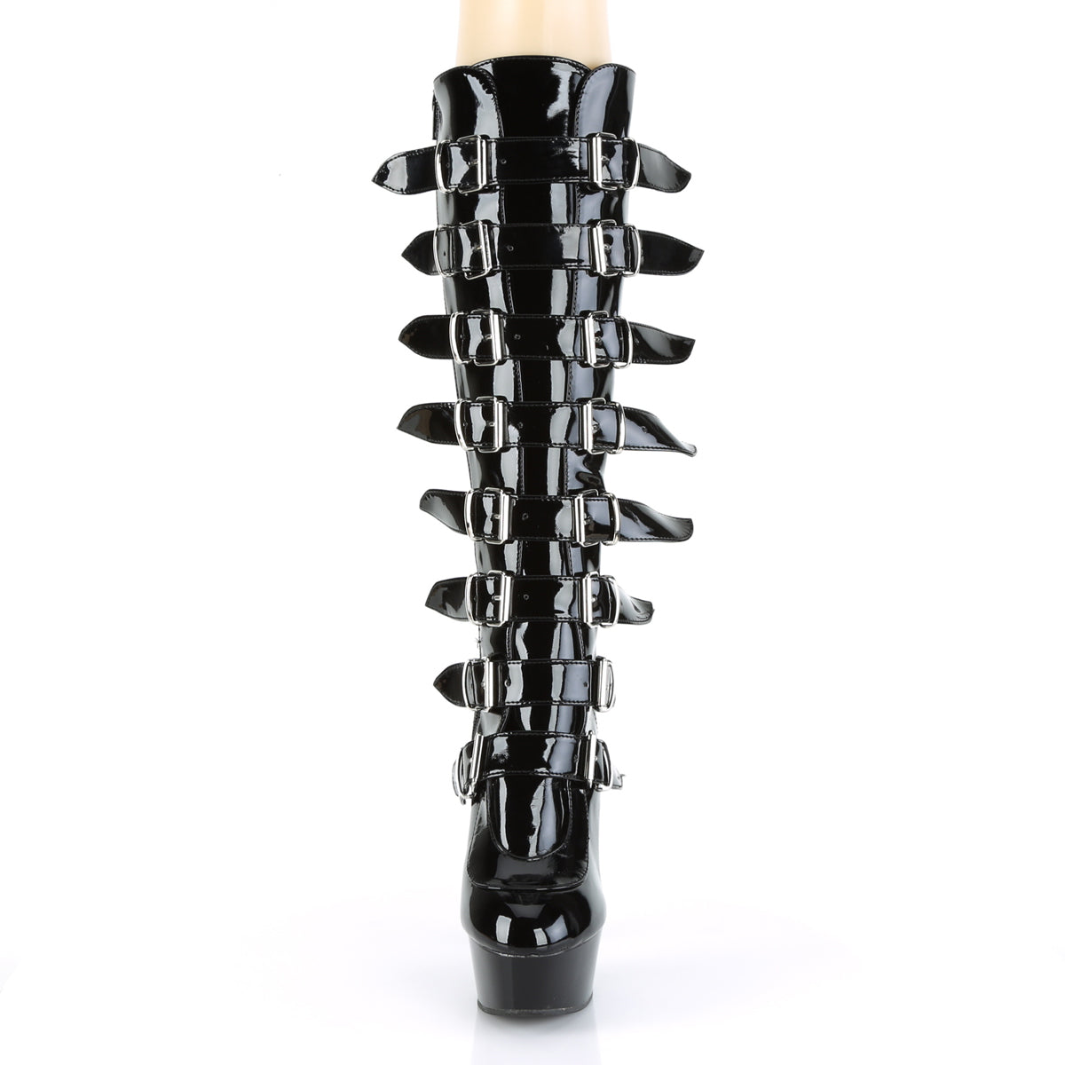 Pleaser Bottes pour femmes DELIGHT-2049 BLK PAT / BLK