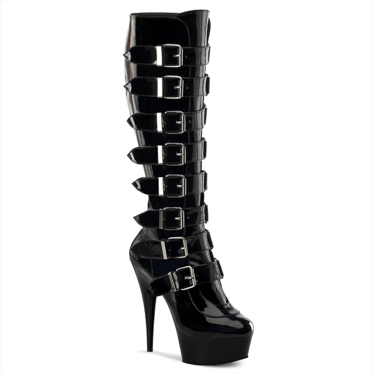 Pleaser Bottes pour femmes DELIGHT-2049 BLK PAT / BLK