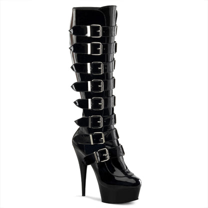 Pleaser Bottes pour femmes DELIGHT-2049 BLK PAT / BLK
