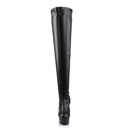 Pleaser Bottes pour femmes DELIGHT-3000 BLK STR FAUX CUIR / BLK MATTE