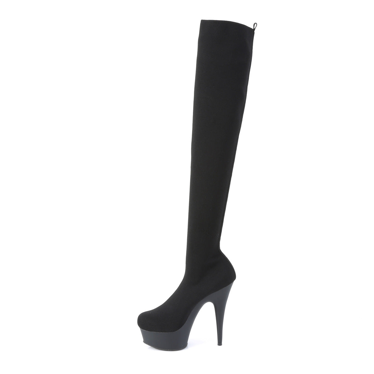 Pleaser Bottes pour femmes DELIGHT-3002-1 blk tricot tricot / blk mat