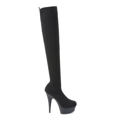 Pleaser Bottes pour femmes DELIGHT-3002-1 blk tricot tricot / blk mat