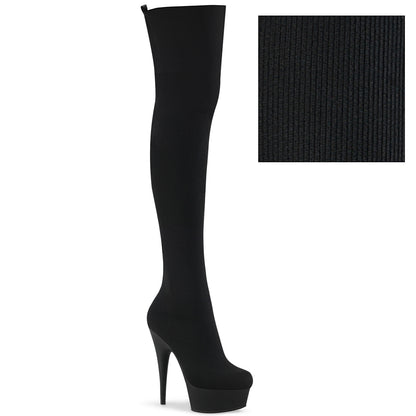 Pleaser Bottes pour femmes DELIGHT-3002-1 blk tricot tricot / blk mat