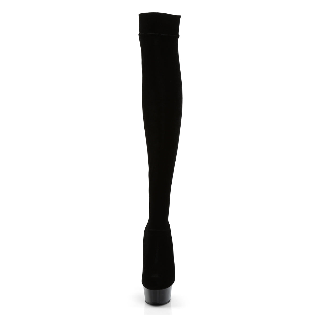 Pleaser Womens Boots DELIGHT-3002 Blk Str Velvet/Blk