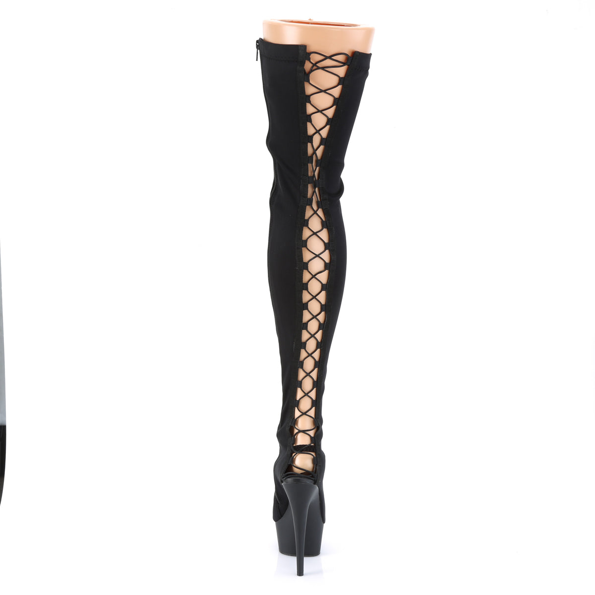 Pleaser Womens Boots DELIGHT-3003 Blk Lycra/Blk Matte