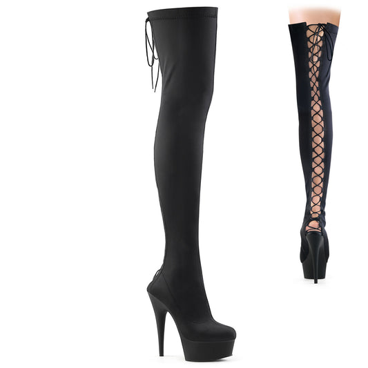 Pleaser Bottes pour femmes DELIGHT-3003 blk lycra / blk mat