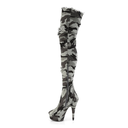 Pleaser Womens Boots DELIGHT-3005 Camo Str Fabric/Camo Str Fabric