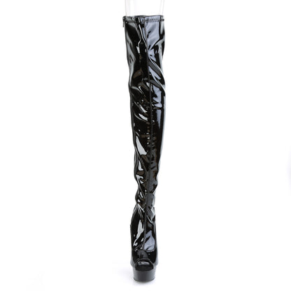 Pleaser Bottes pour femmes DELIGHT-3011 blk str. Pat / blk