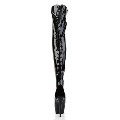 Pleaser Bottes pour femmes DELIGHT-3017 blk str pat / blk