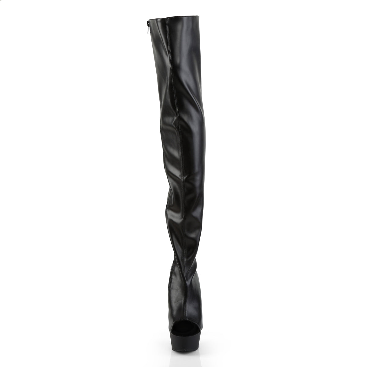 Pleaser Bottes pour femmes DELIGHT-3017 BLK STOR FAUX CUIR / BLK
