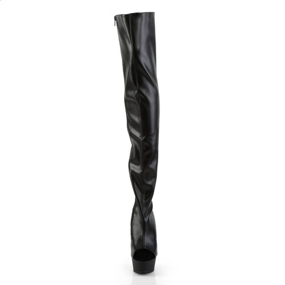 Pleaser Bottes pour femmes DELIGHT-3017 BLK STOR FAUX CUIR / BLK