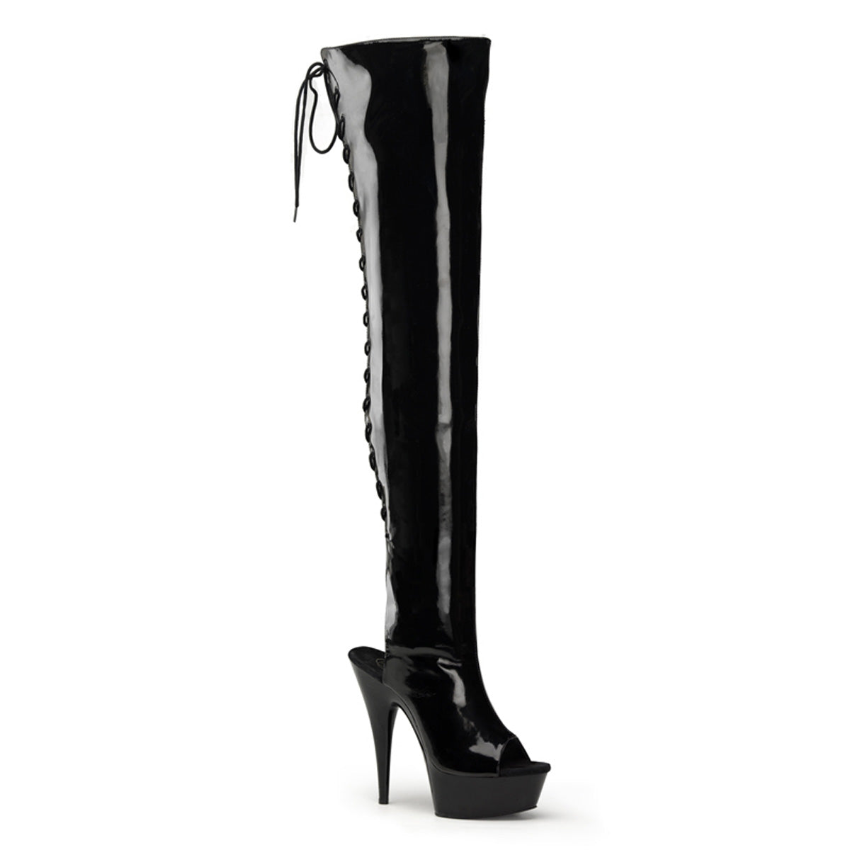 Pleaser Bottes pour femmes DELIGHT-3017 blk str pat / blk