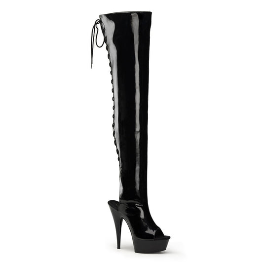 Pleaser Bottes pour femmes DELIGHT-3017 blk str pat / blk