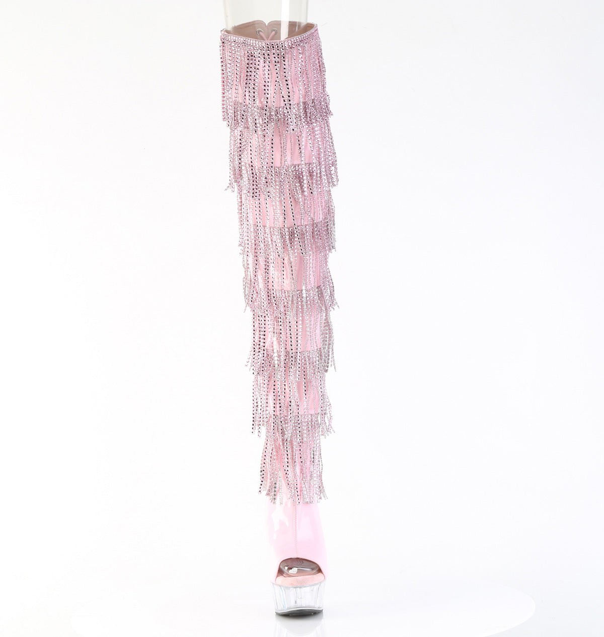 Pleaser Women's Platform Shoes DELIGHT-3017HG-RSF B. Pink Holo Pat/Clr