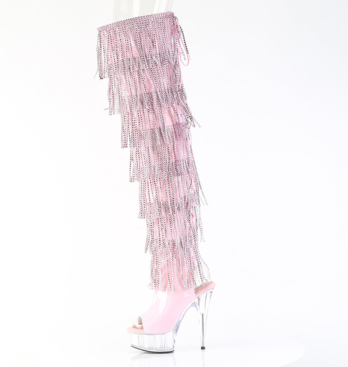 Pleaser Women's Platform Shoes DELIGHT-3017HG-RSF B. Pink Holo Pat/Clr