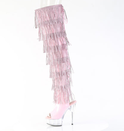 Pleaser Women's Platform Shoes DELIGHT-3017HG-RSF B. Pink Holo Pat/Clr