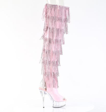 Pleaser Women's Platform Shoes DELIGHT-3017HG-RSF B. Pink Holo Pat/Clr