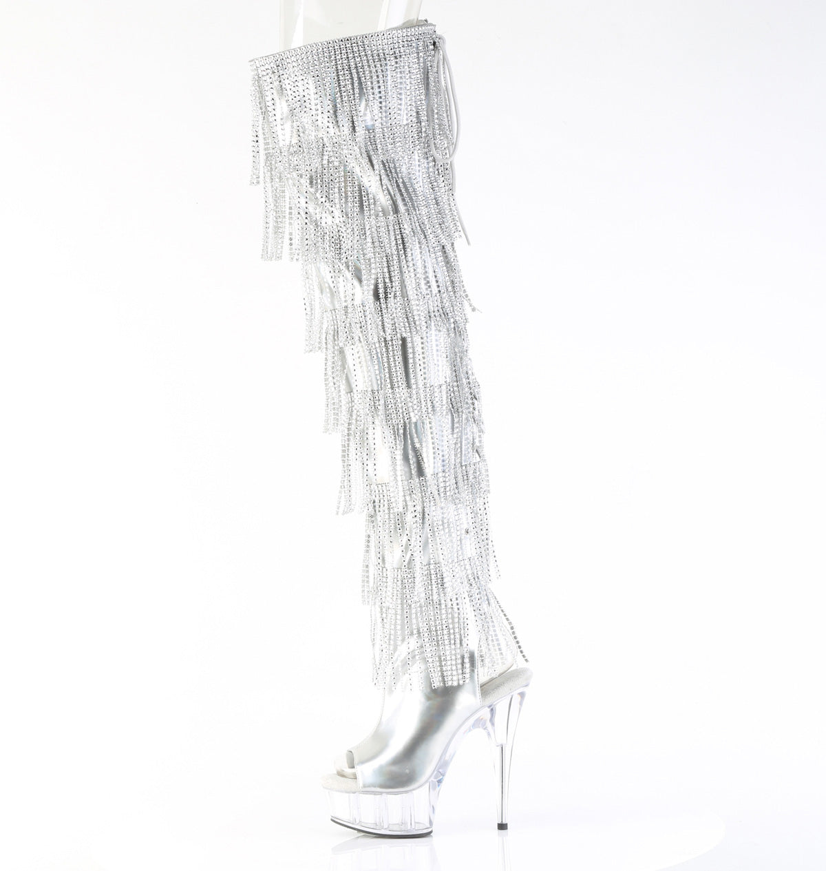 Pleaser Women's Platform Shoes DELIGHT-3017HG-RSF Slv Holo Metallic Pu/Clr