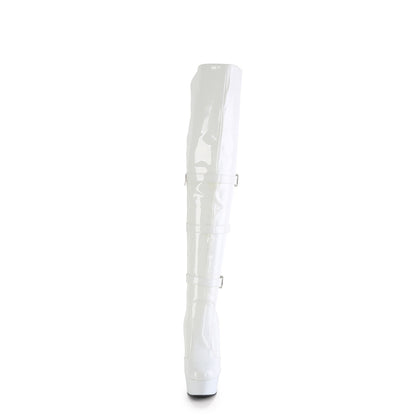 Pleaser   DELIGHT-3018 Wht Str. Pat / wht
