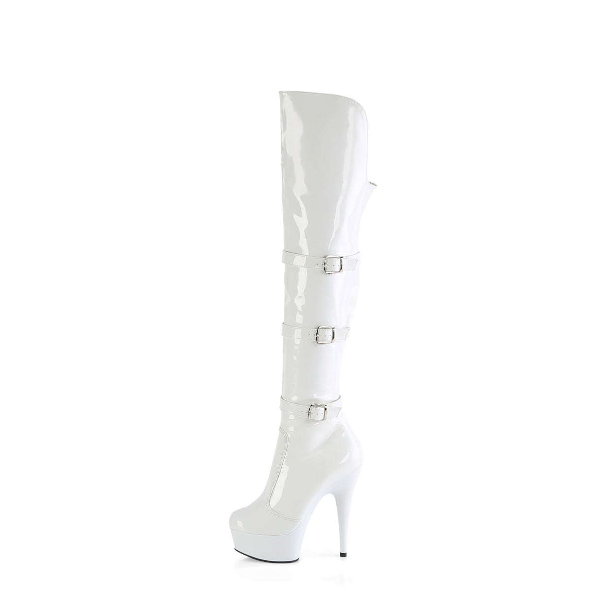 Pleaser   DELIGHT-3018 Wht Str. Pat / wht