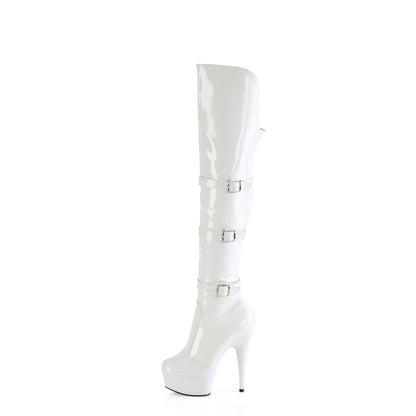 Pleaser   DELIGHT-3018 Wht Str. Pat / wht
