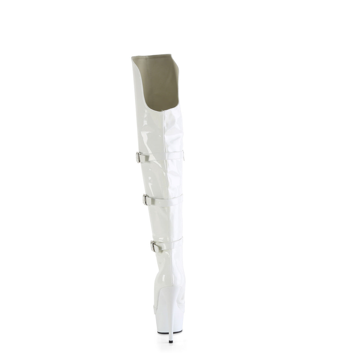 Pleaser   DELIGHT-3018 Wht Str. Pat / wht