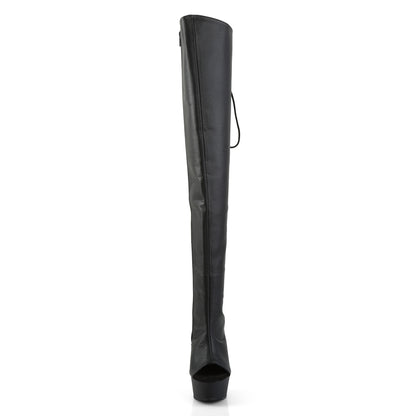 Pleaser Bottes pour femmes DELIGHT-3019 Blk Faux Cuir / Blk Matte