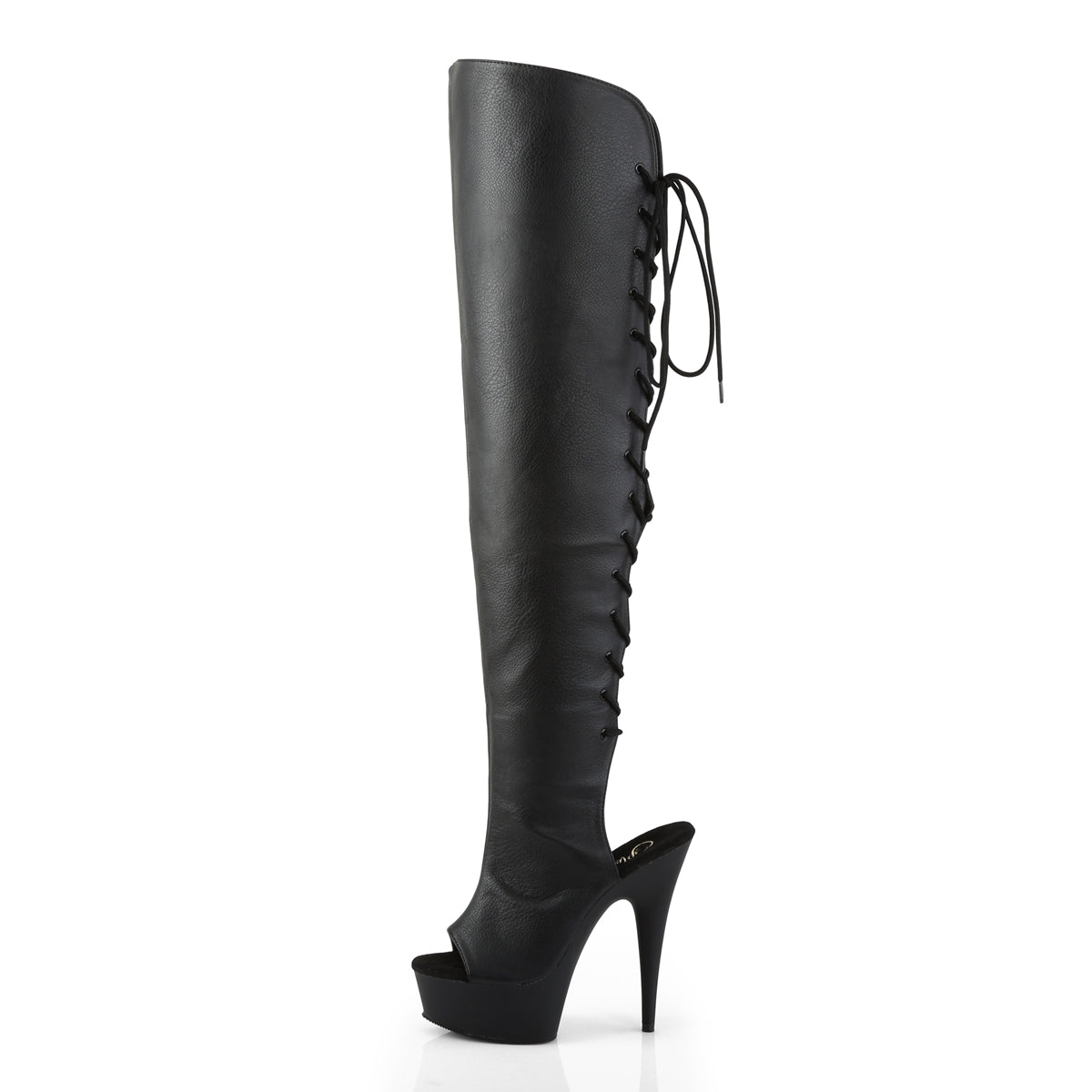 Pleaser Bottes pour femmes DELIGHT-3019 Blk Faux Cuir / Blk Matte