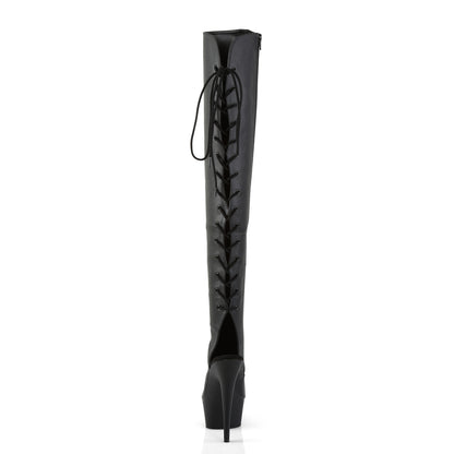 Pleaser Bottes pour femmes DELIGHT-3019 Blk Faux Cuir / Blk Matte