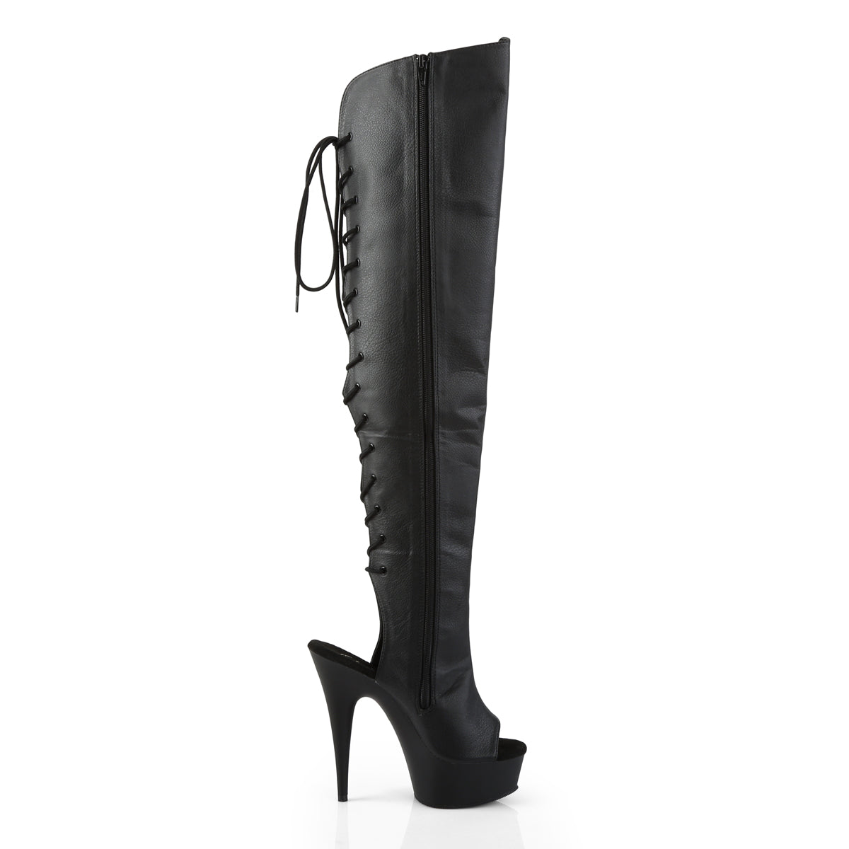 Pleaser Bottes pour femmes DELIGHT-3019 Blk Faux Cuir / Blk Matte