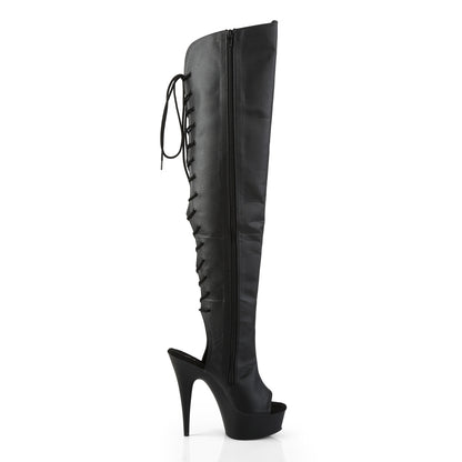 Pleaser Bottes pour femmes DELIGHT-3019 Blk Faux Cuir / Blk Matte