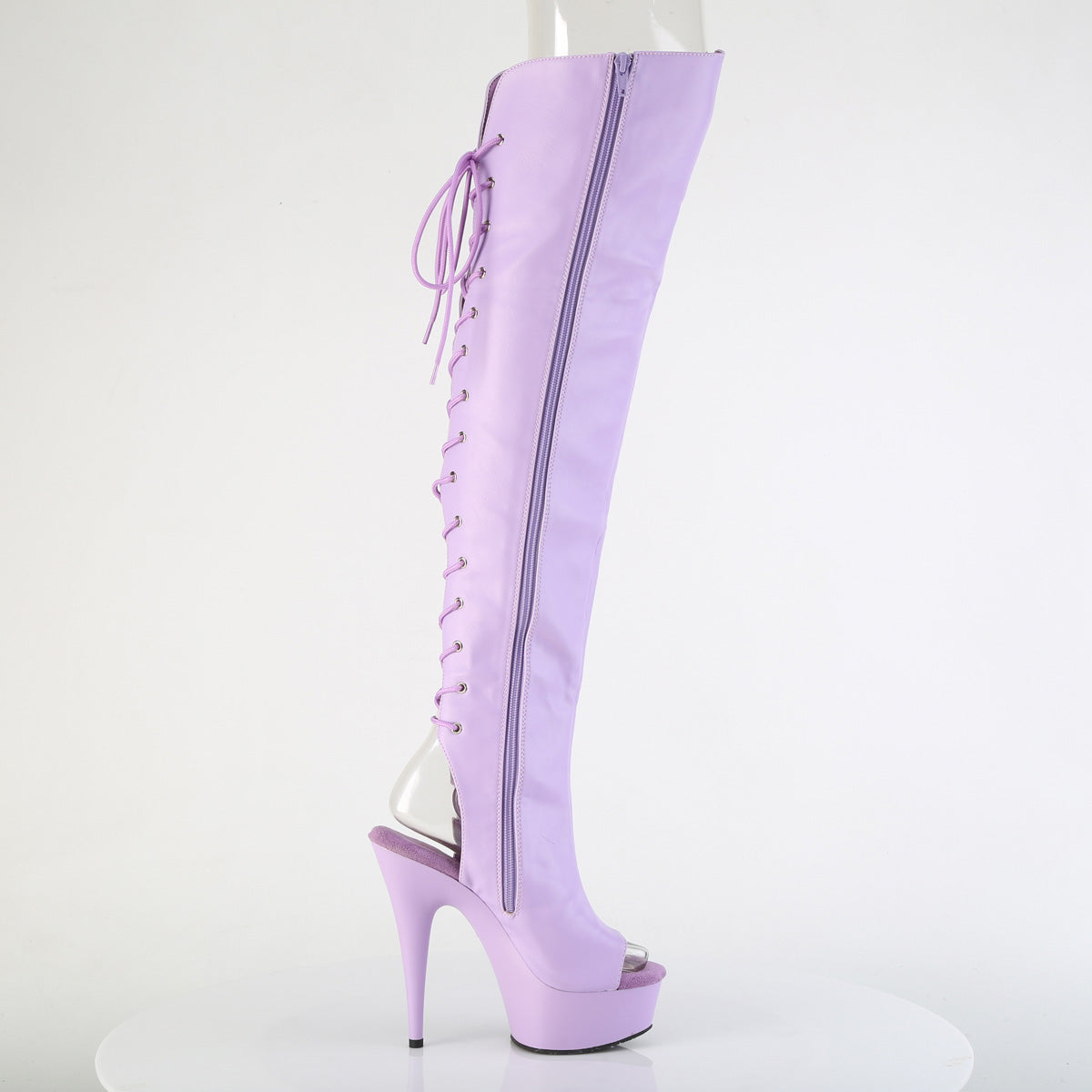 Pleaser Women's Platform Shoes DELIGHT-3019 Lavender Faux Leather/Lavender Matte