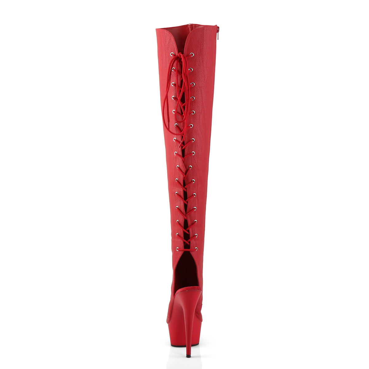 Pleaser Bottes pour femmes DELIGHT-3019 cuir rouge cuir / rouge mat