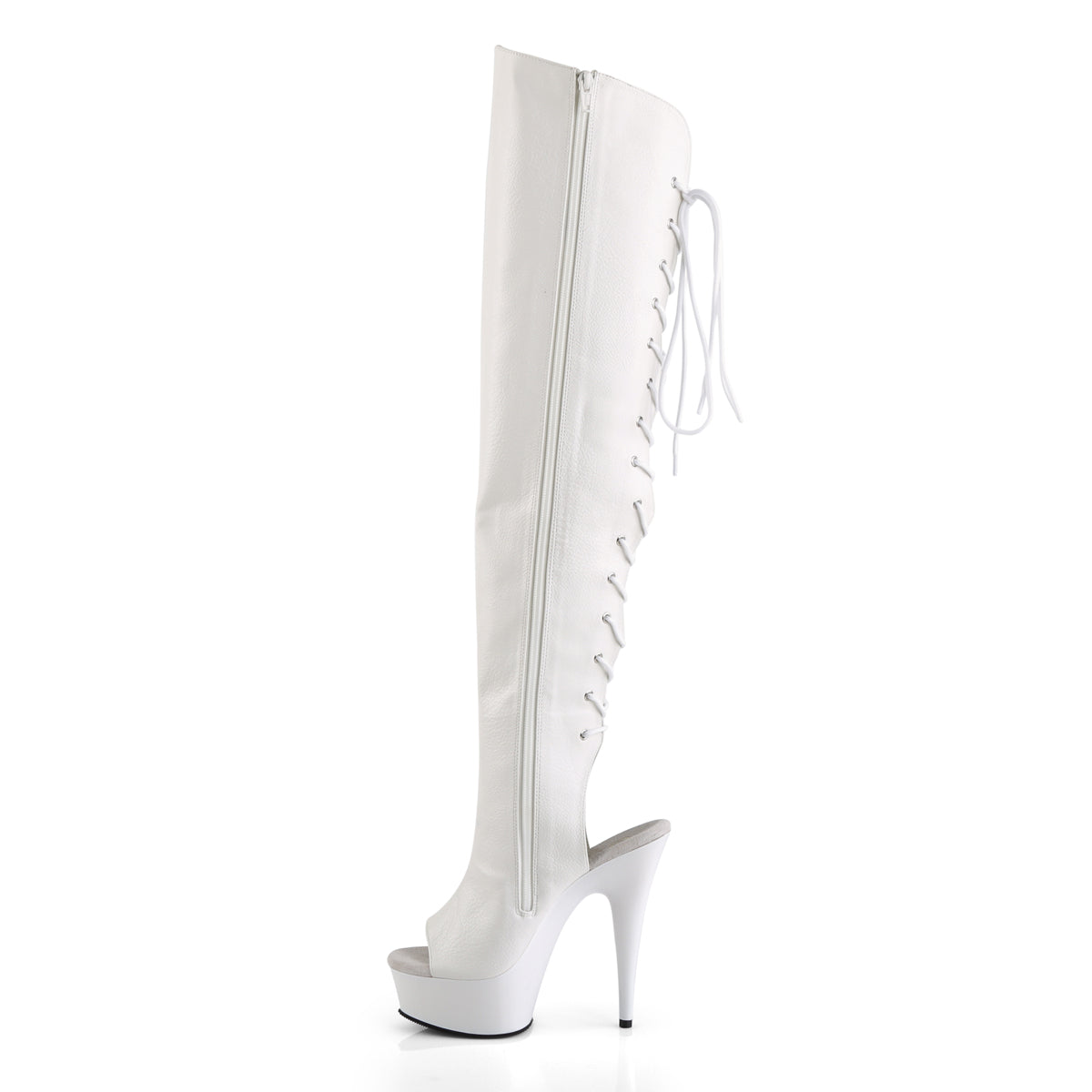 Pleaser Bottes pour femmes DELIGHT-3019 WHT FAUX CUIR / QUT