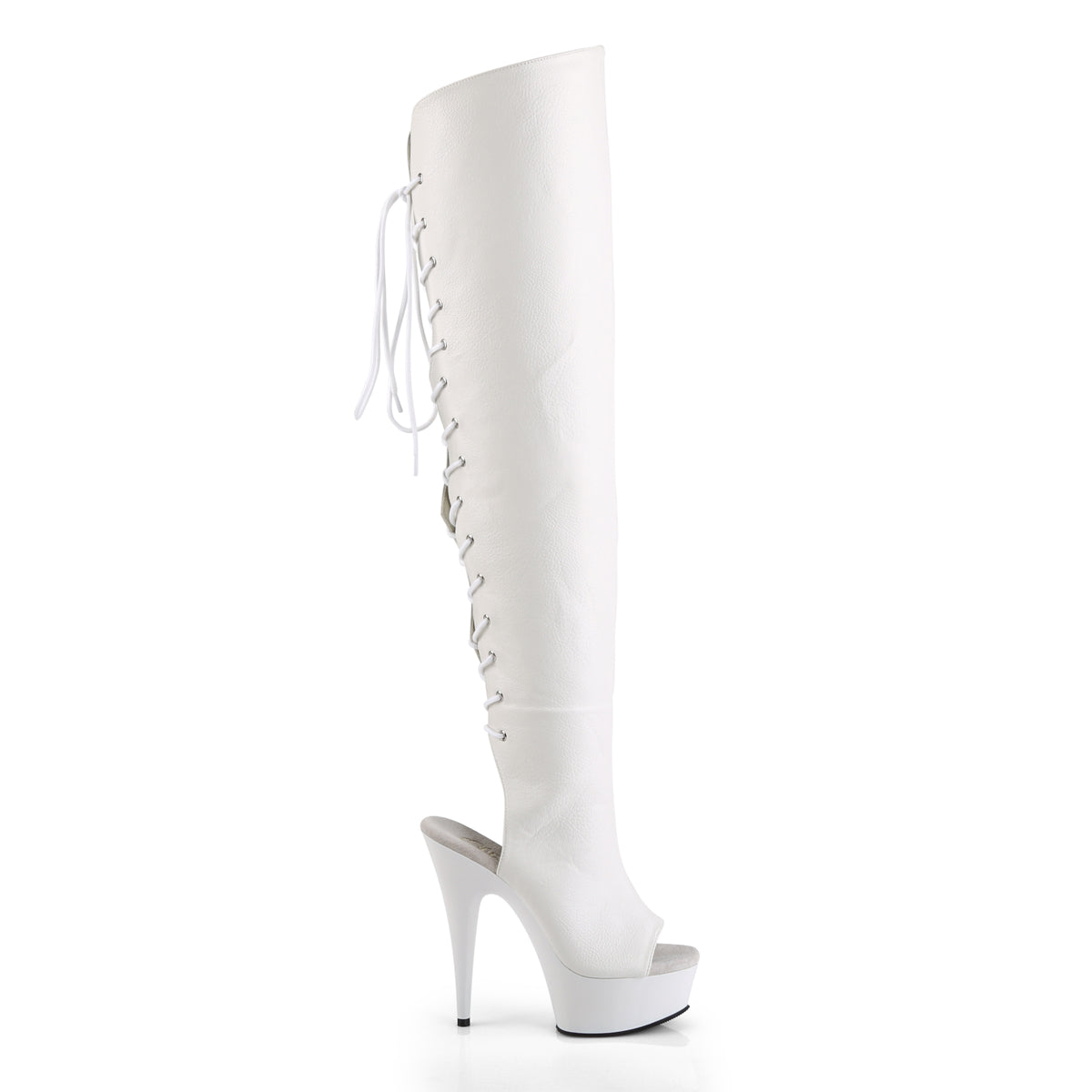 Pleaser Bottes pour femmes DELIGHT-3019 WHT FAUX CUIR / QUT