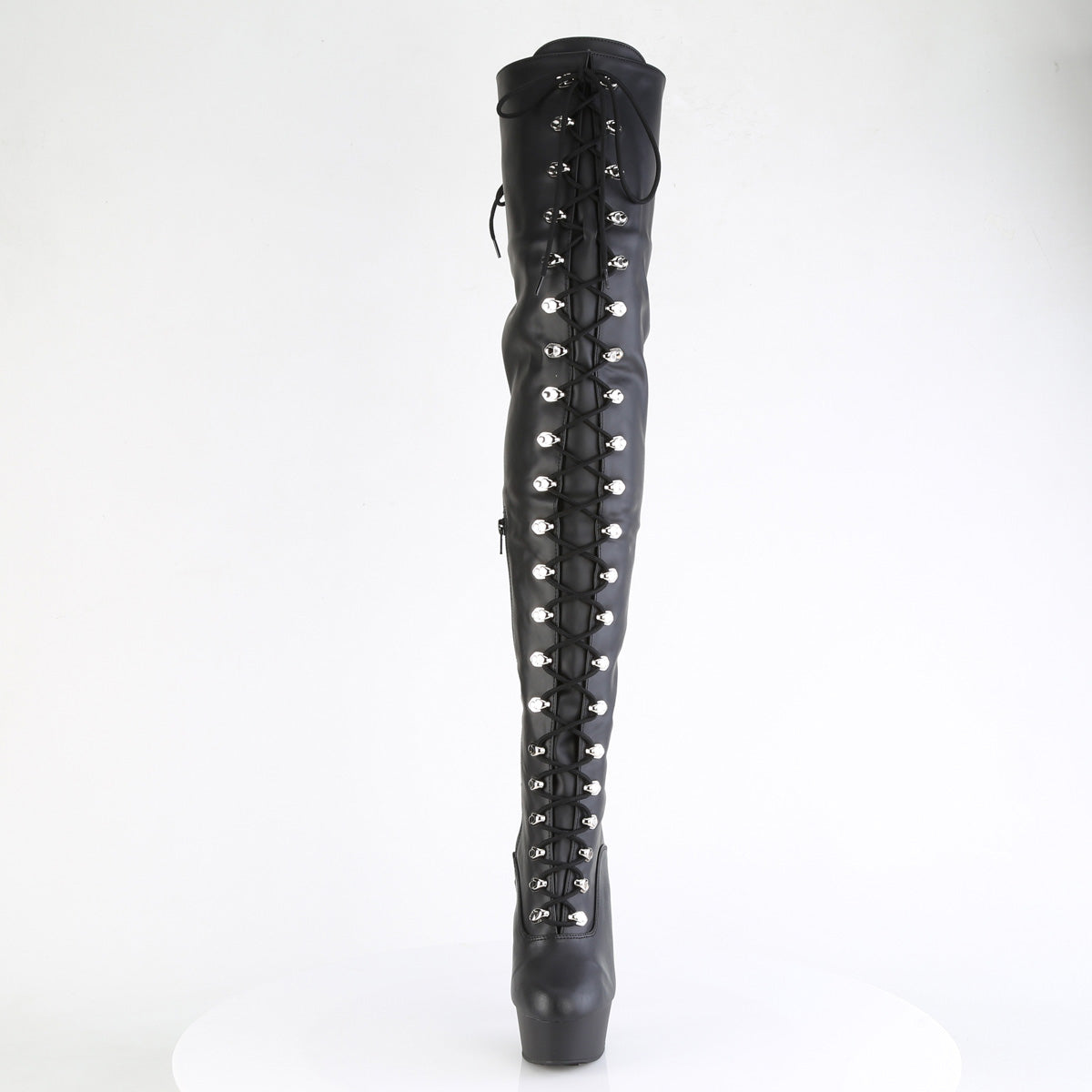 Pleaser   DELIGHT-3022 Blk faux cuir / blk matte