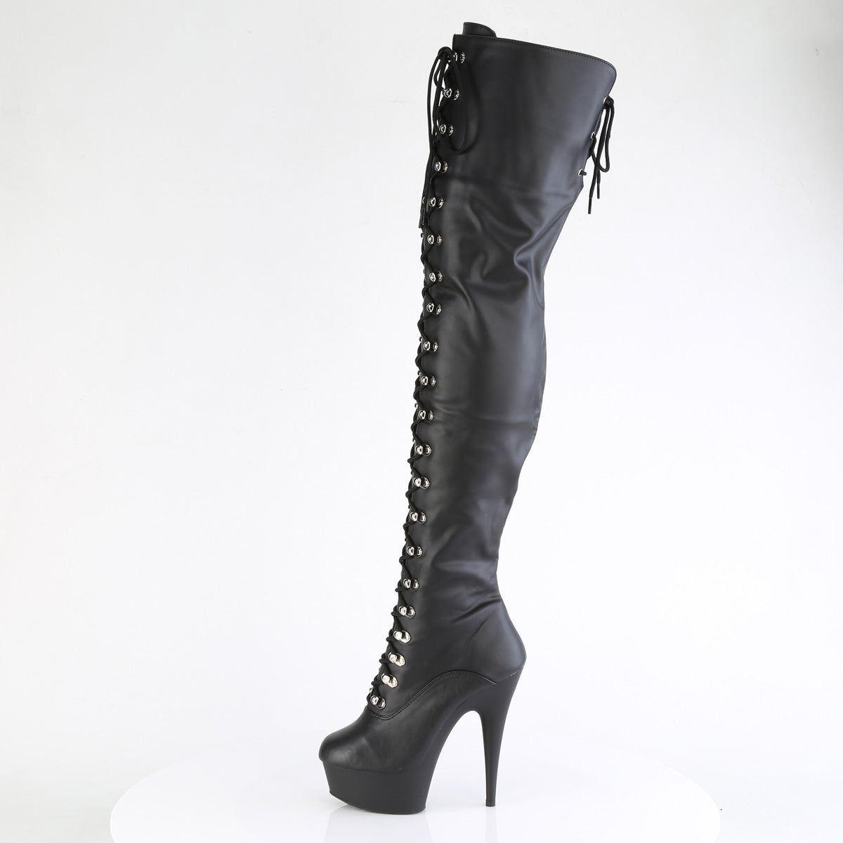 Pleaser   DELIGHT-3022 Blk faux cuir / blk matte