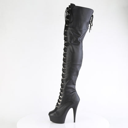Pleaser   DELIGHT-3022 Blk faux cuir / blk matte