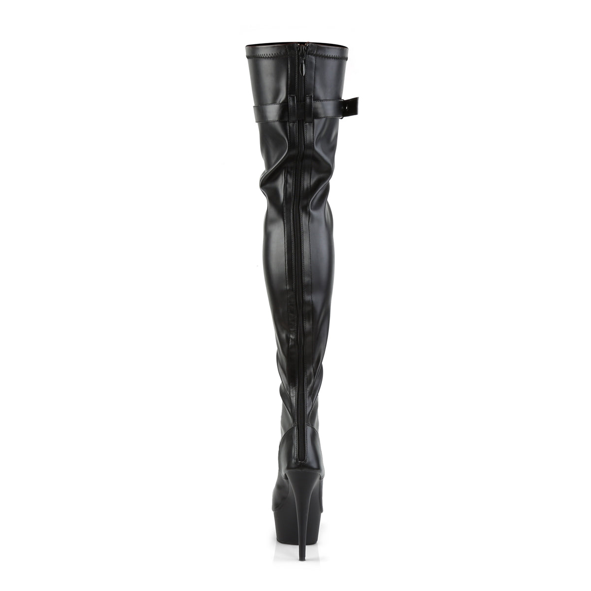 Pleaser Bottes pour femmes DELIGHT-3025 BLK STR FAUX CUIR / BLK MATTE