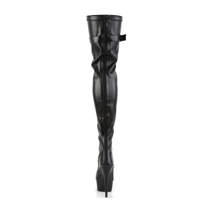 Pleaser Bottes pour femmes DELIGHT-3025 BLK STR FAUX CUIR / BLK MATTE