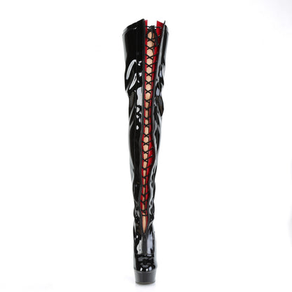 Pleaser  Des bottes DELIGHT-3027 blk-rouge str. Pat / blk