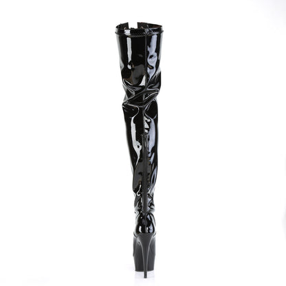 Pleaser  Des bottes DELIGHT-3027 blk-rouge str. Pat / blk