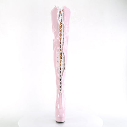 Pleaser  Des bottes DELIGHT-3027 B. rose-wht str. Pat / b. Rose