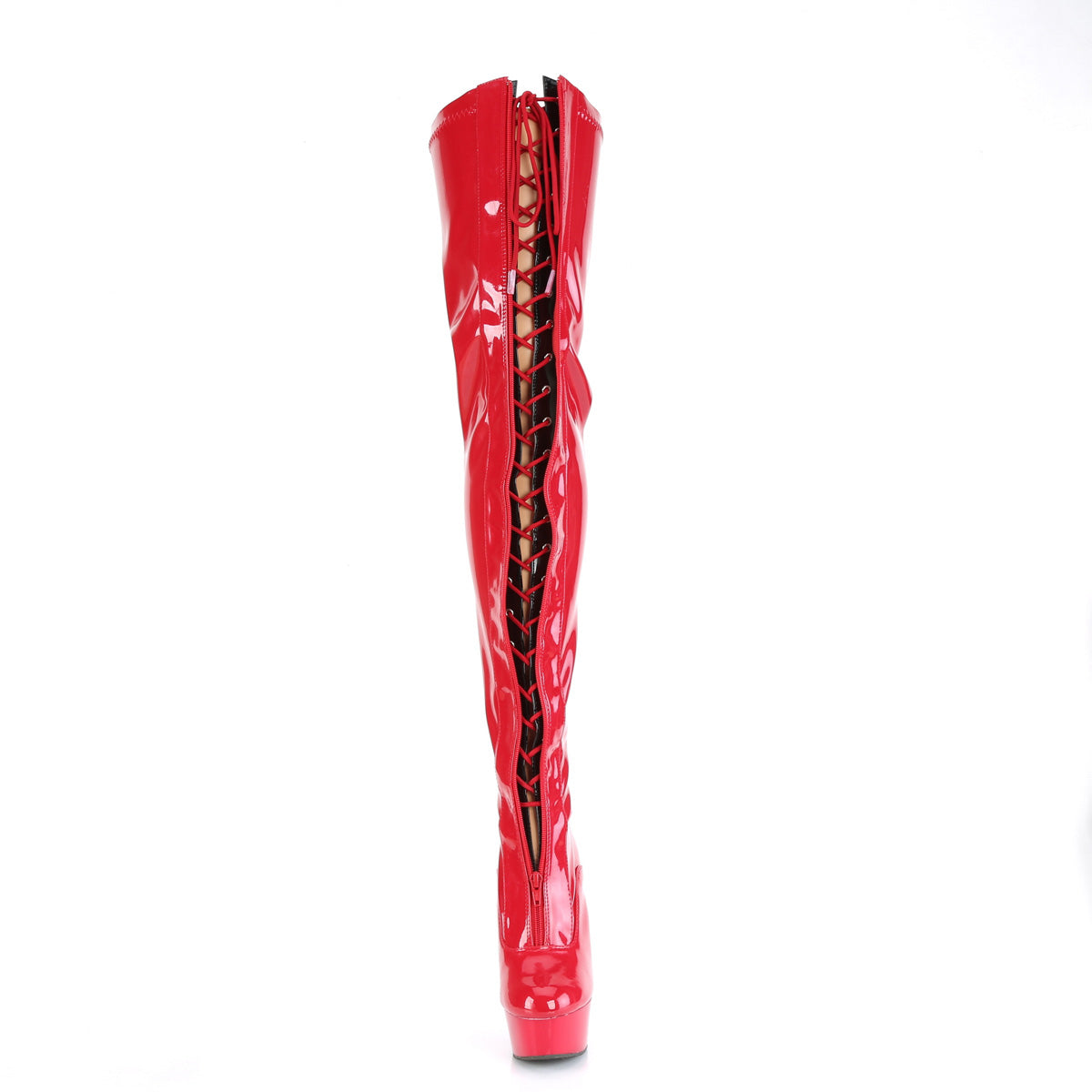Pleaser  Des bottes DELIGHT-3027 Red-Blk Str. Pat / rouge