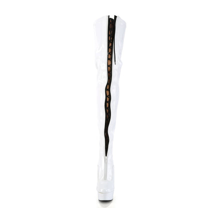 Pleaser  Des bottes DELIGHT-3027 wht-blk str. Pat / wt